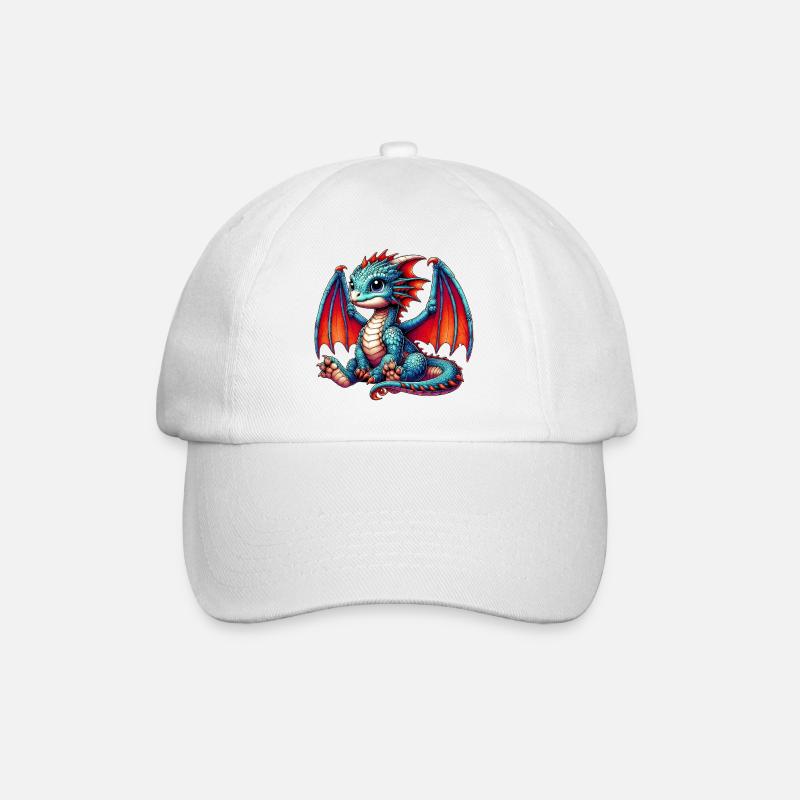 Drache - Baseballkappe - Weiß/Weiß