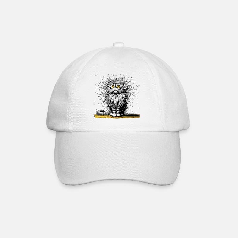 chat drôle, rire, rire - Casquette classique - blanc/blanc