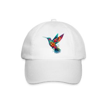 Colibri décoré de fleurs - Casquette classique - blanc/blanc - Devant