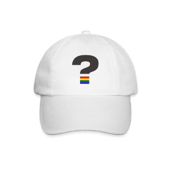 Pride-Fragezeichen-Grafik - Baseballkappe - Weiß/Weiß - Vorne