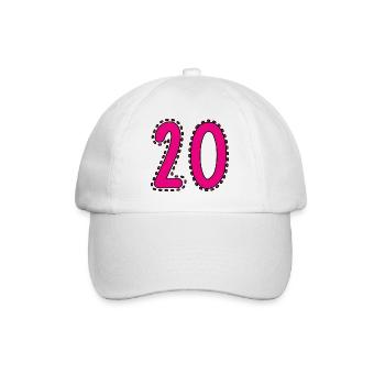 20. 20 ANS. 20e ANNIVERSAIRE. ANNIVERSAIRE 20 ANS. - Casquette classique - blanc/blanc - Devant