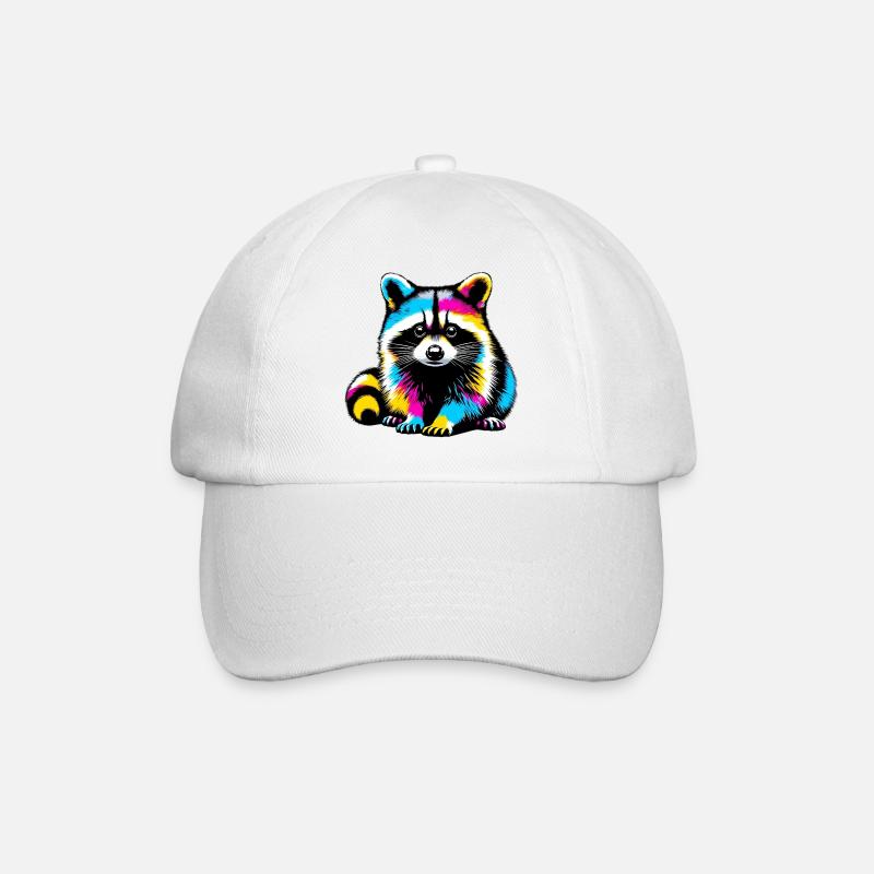 Waschbär - Baseballkappe - Weiß/Weiß