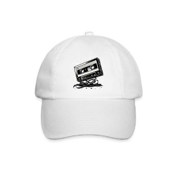 Music cassette in retro style 80s and 90s style - Baseball Cap - white/white - Front