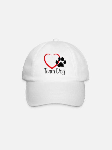 Team Dog Herz - Baseballkappe - Weiß/Weiß