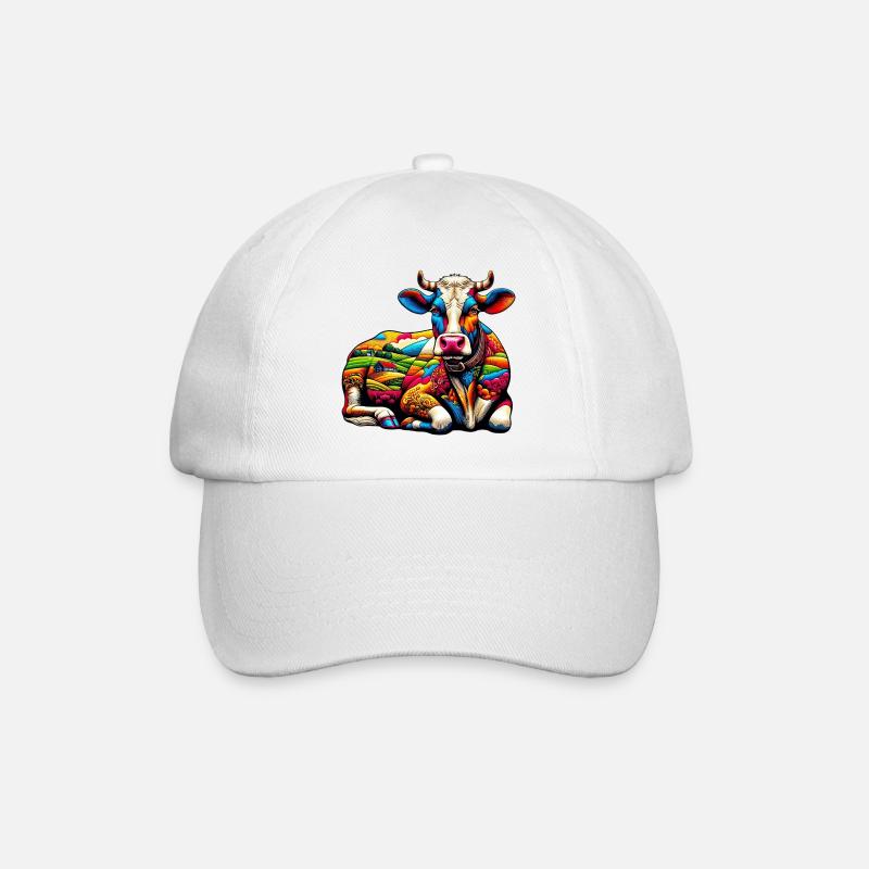 Kuh - Baseballkappe - Weiß/Weiß