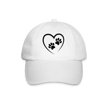 1Herz2Pfoten - Baseballkappe - Weiß/Weiß - Vorne