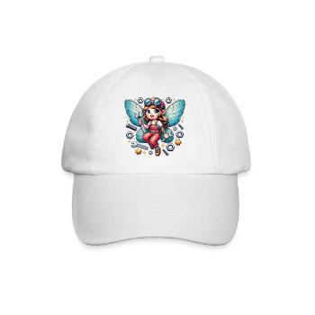 Cute little fairy with tools - Baseball Cap - white/white - Front