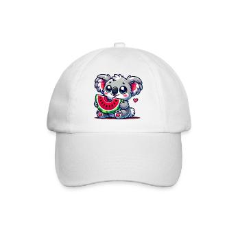 L’adorable koala déguste un morceau de pastèque - Casquette classique - blanc/blanc - Devant