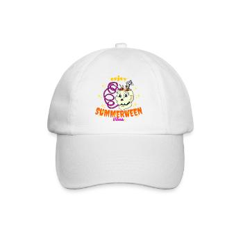 Genieße Summerween Vibes Funny Summer Skull Drink - Baseballkappe - Weiß/Weiß - Vorne