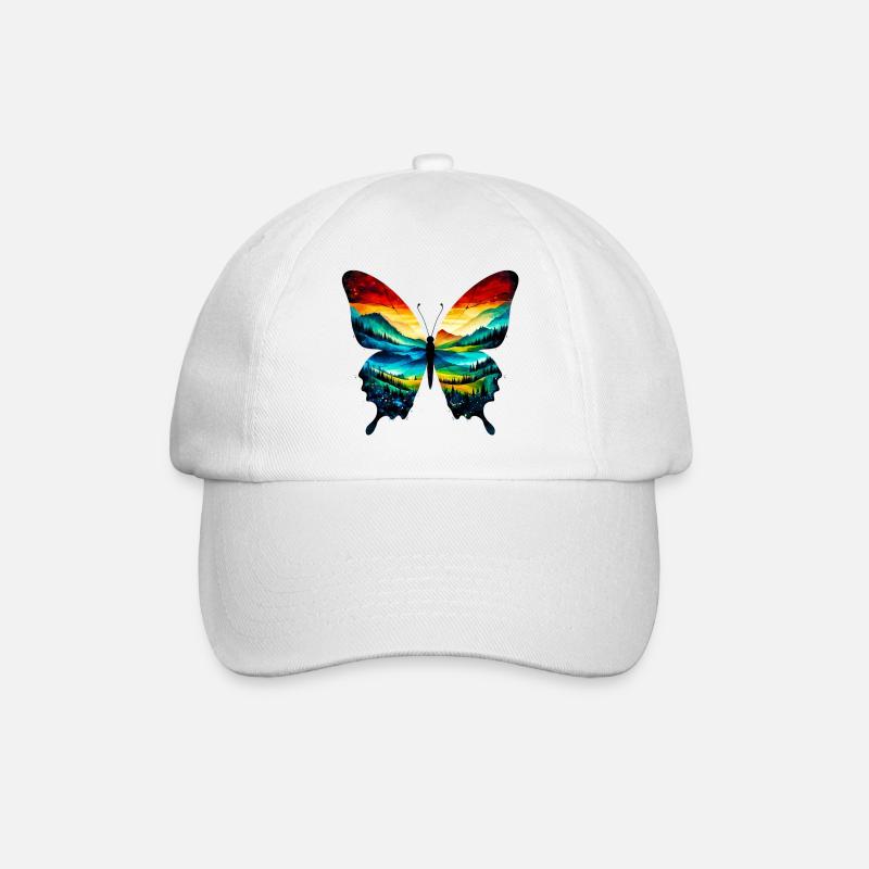 Butterfly - Baseball Cap - white/white