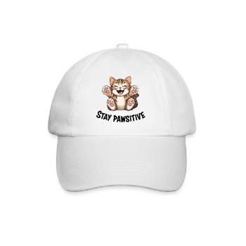 Süße Katze, Katze lustig, Katze Geschenk, T-Shirt - Baseballkappe - Weiß/Weiß - Vorne