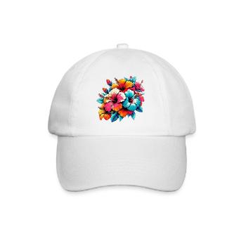 Hibiscus Flowers - Baseball Cap - white/white - Front