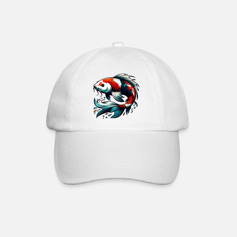 Koi Carp - Baseball Cap - white/white