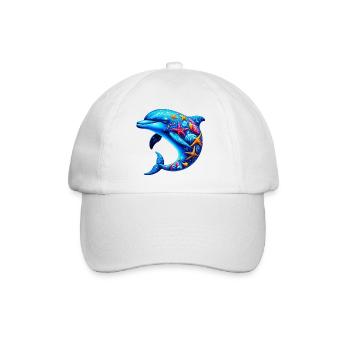 Delfin - Baseballkappe - Weiß/Weiß - Vorne