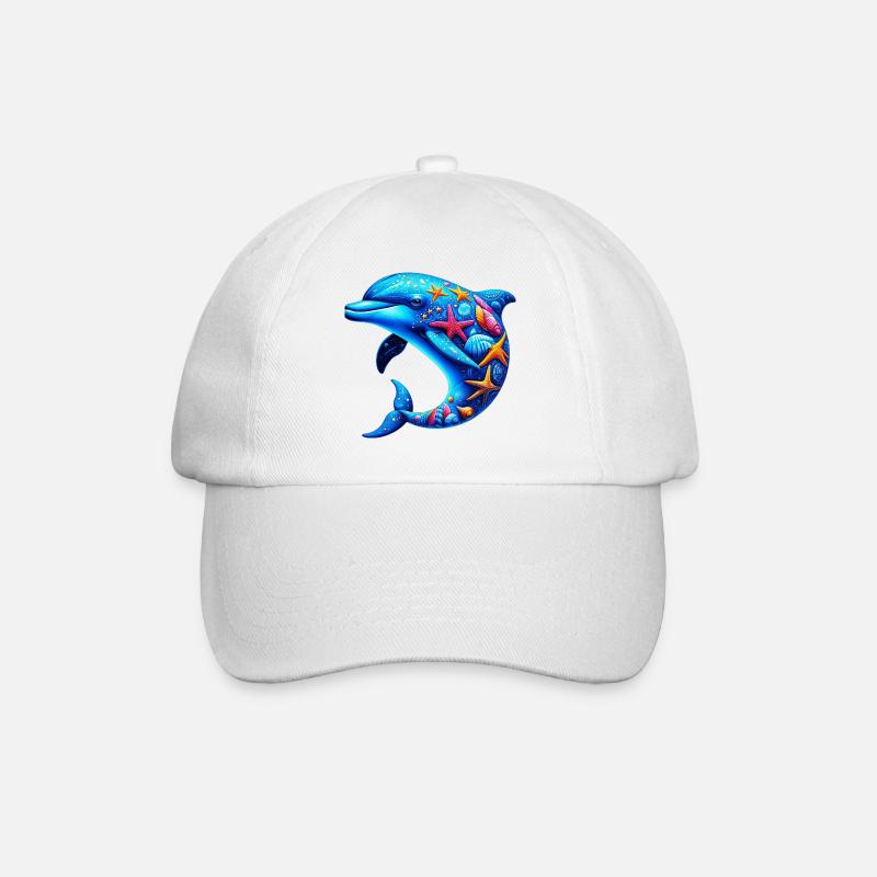 Delfin - Baseballkappe - Weiß/Weiß