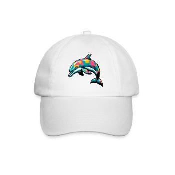 Delfin - Baseballkappe - Weiß/Weiß - Vorne