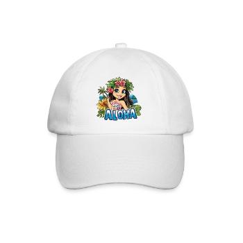 Hawaï Aloha Femme Fleurs Palmiers Plage Mer Île - Casquette classique - blanc/blanc - Devant