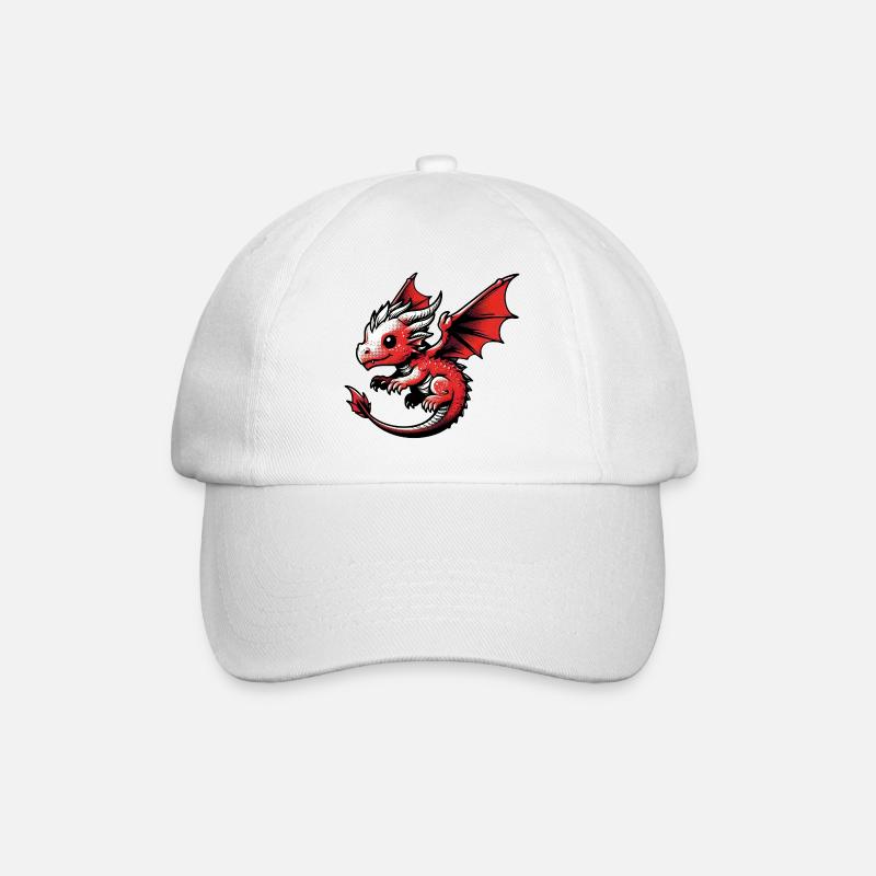 Drache - Baseballkappe - Weiß/Weiß