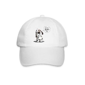 Nö Hund Spruch Having A Ruff Day - Baseballkappe - Weiß/Weiß - Vorne