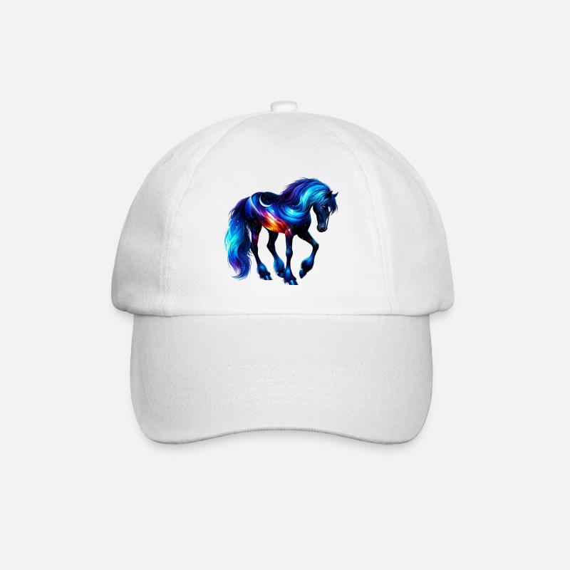 Pferd - Baseballkappe - Weiß/Weiß