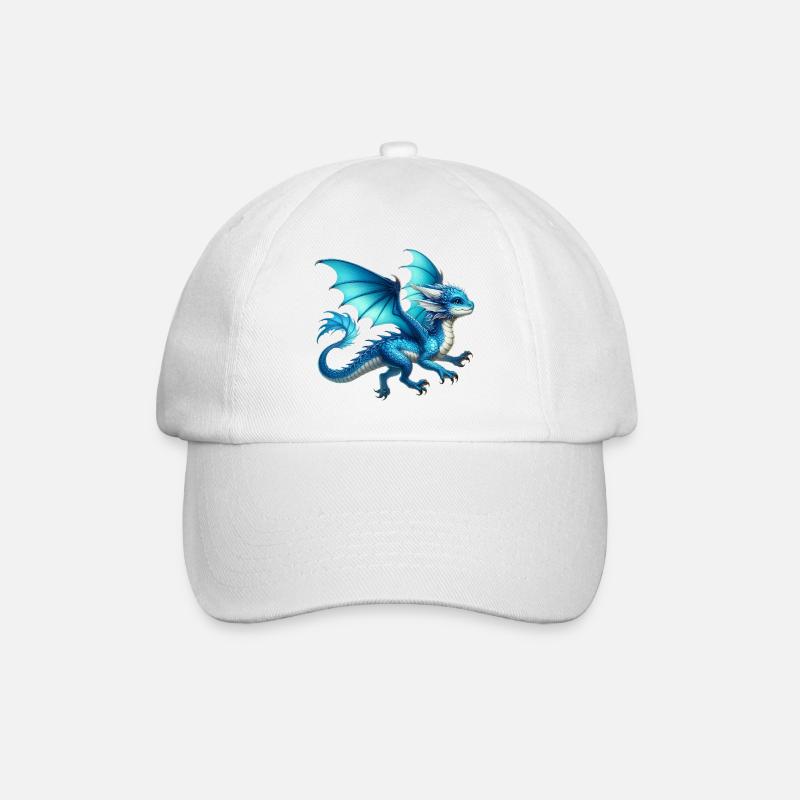 Drache - Baseballkappe - Weiß/Weiß