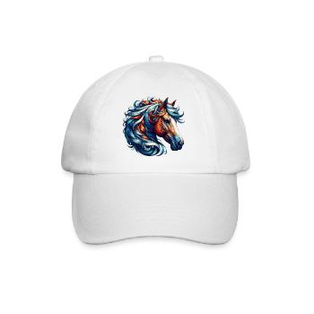 Horse - Baseball Cap - white/white - Front