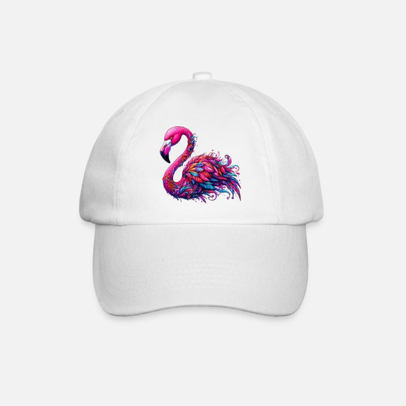 Flamingo - Baseballkappe - Weiß/Weiß