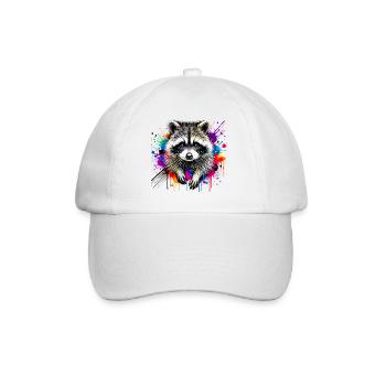 Raccoon - Baseball Cap - white/white - Front