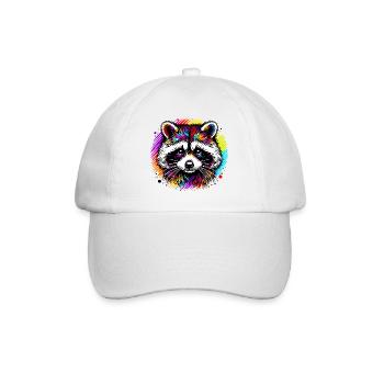 Raccoon - Baseball Cap - white/white - Front