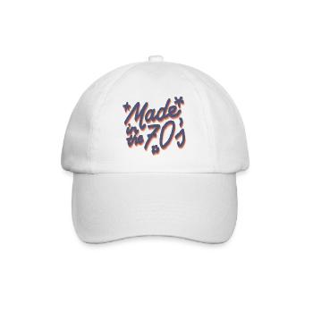 Made in the 70's – Retro Groove Style - Baseball Cap - white/white - Front