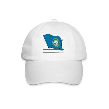 Bannière de texte du drapeau du Dakota du Sud - Casquette classique - blanc/blanc - Devant