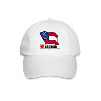 Flag Georgia heart GEORGIA - Baseball Cap - white/white - Front