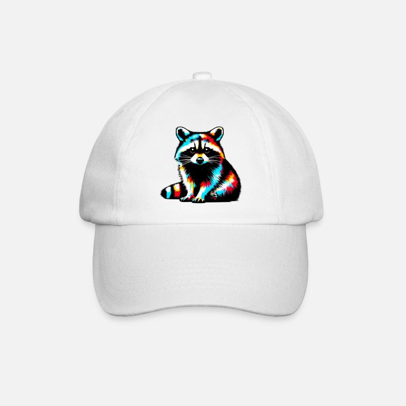 Waschbär - Baseballkappe - Weiß/Weiß