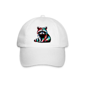 Raccoon - Baseball Cap - white/white - Front