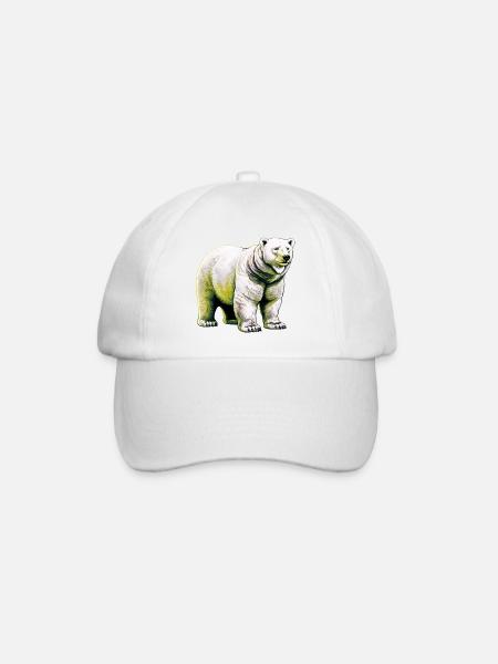 Weißer Eisbär - Baseballkappe - Weiß/Weiß