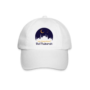 Eid Mubarak Halbmond Islam Ramadan - Baseballkappe - Weiß/Weiß - Vorne