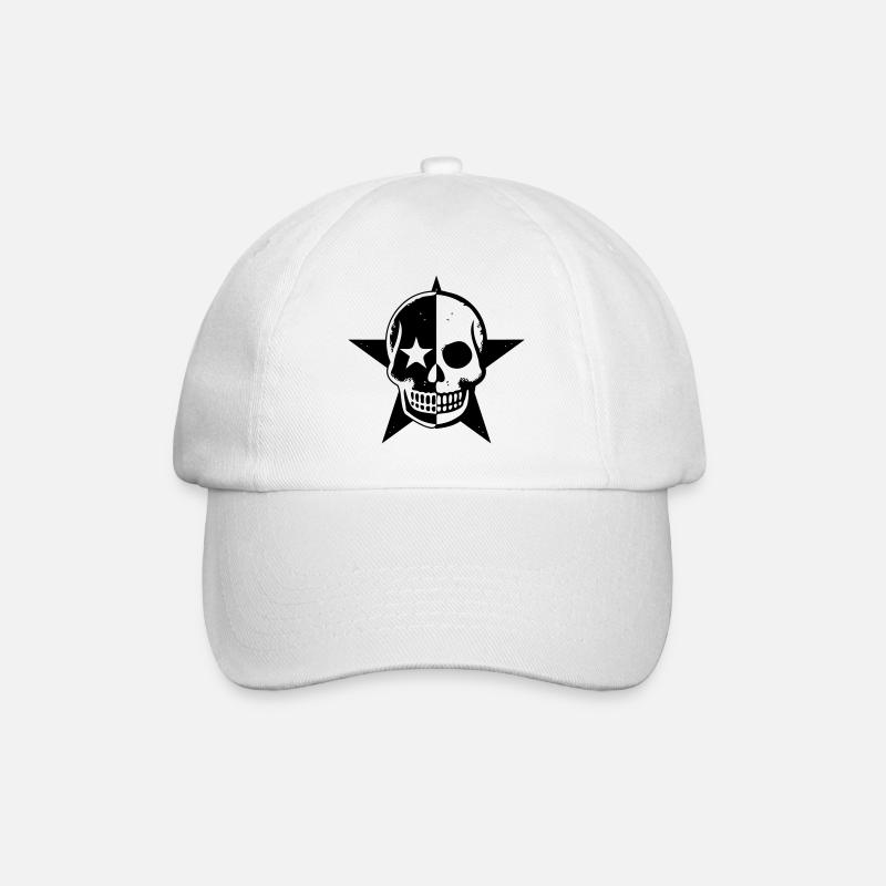 Crâne Noir – Minimalisme Mortel - Casquette classique - blanc/blanc