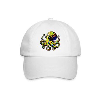 Krake - Baseballkappe - Weiß/Weiß - Vorne