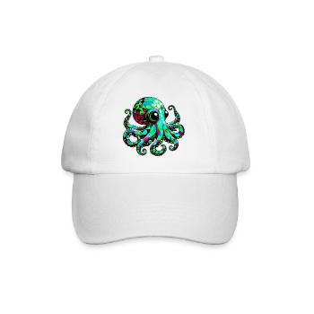Krake - Baseballkappe - Weiß/Weiß - Vorne