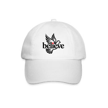 believe pigeon - Baseball Cap - white/white - Front