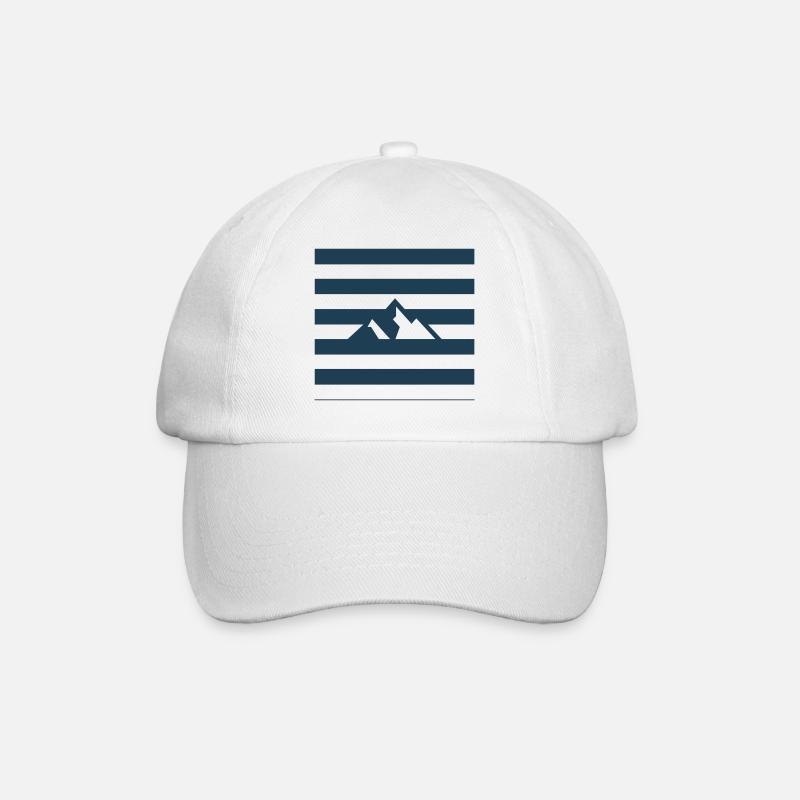 Minimalistisches Berg-Design – Natur trifft Stil - Baseballkappe - Weiß/Weiß