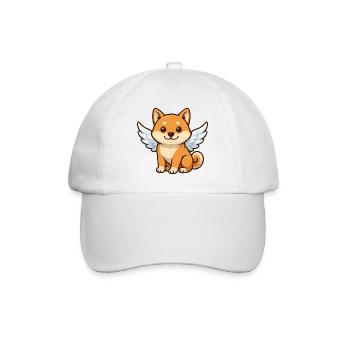 Süßer Shiba Inu Engel Cartoon Hund Zufriedenheit - Baseballkappe - Weiß/Weiß - Vorne