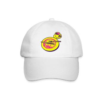 Lecker wars! Lebensart perfekt als Motiv - Baseballkappe - Weiß/Weiß - Vorne