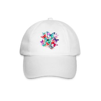 Butterfly Colorful Colorful Beautiful Art Nature - Baseball Cap - white/white - Front