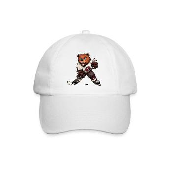 Bär Eishockeyspieler - Baseball Cap - white/white - Front