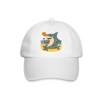 Requin de sable avec boisson de plage - Casquette classique - blanc/blanc - Devant