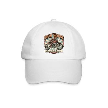 Racer Iron Horse Design - Baseball Cap - white/white - Front