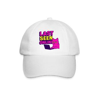 Last seen online: Meme design with annoyed cat - Baseball Cap - white/white - Front