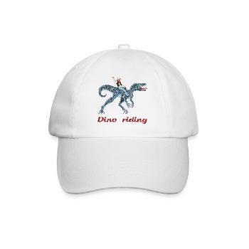 Dino Rider Adventurer Illustration - Baseball Cap - white/white - Front