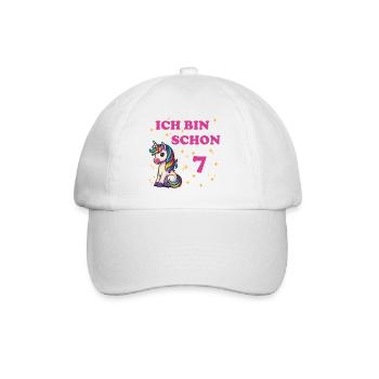 Children's Birthday 7, Dancing Funny Unicorn - Baseball Cap - white/white - Front